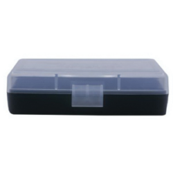 Berrys Bullets 401 .380/9mm 50 Round Flip-Top Ammo Box, Clear/Black - 71933