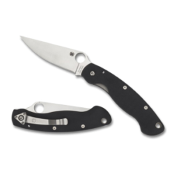 Spyderco Military Model Clip Point Folding Knife, 4", Black - C36GPE