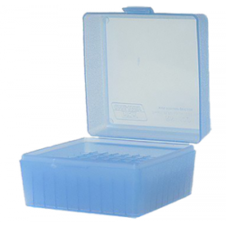 MTM Case Gard RS-100 100 Round Small Ammo Box, Clear Blue - RS10024