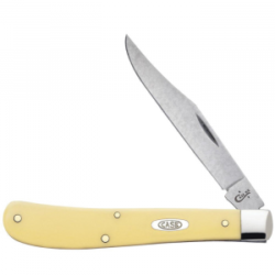 Case Slimline Trapper Folding Knife Clip Point, Yellow - 00031