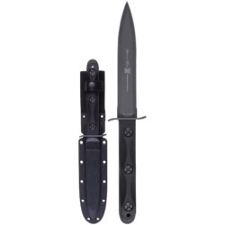 KA-BAR EK Model 4 Double-Edged Spear Point Fixed Blade Knife, 6.625", Black - EK44