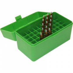 MTM Case-Gard R-50 Series (RS-50) Rifle Ammo Box for Select Cartridge Sizes Green