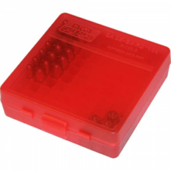 MTM Flip Top Ammo Box 100rd Clear Red