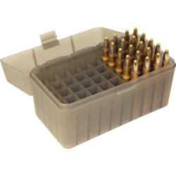 MTM Flip-Top Ammo Box 243/308 Win/220 Swift 50 Rounds Clear Smoke