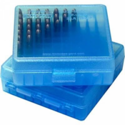 MTM Flip Top Ammo Box for .44 Rem Mag 100rd Clear Blue