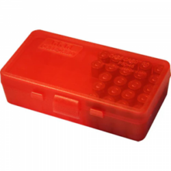 MTM Flip Top Ammo Box for 40/10mm/.45 ACP 50rd Clear Red